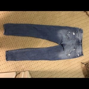 High rise skinny jeans with holes